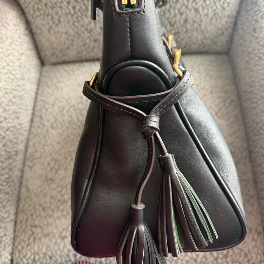 Dooney & better Bourke Forentine Domed Buckle Satchel Black Leather - Picture 7 of 8